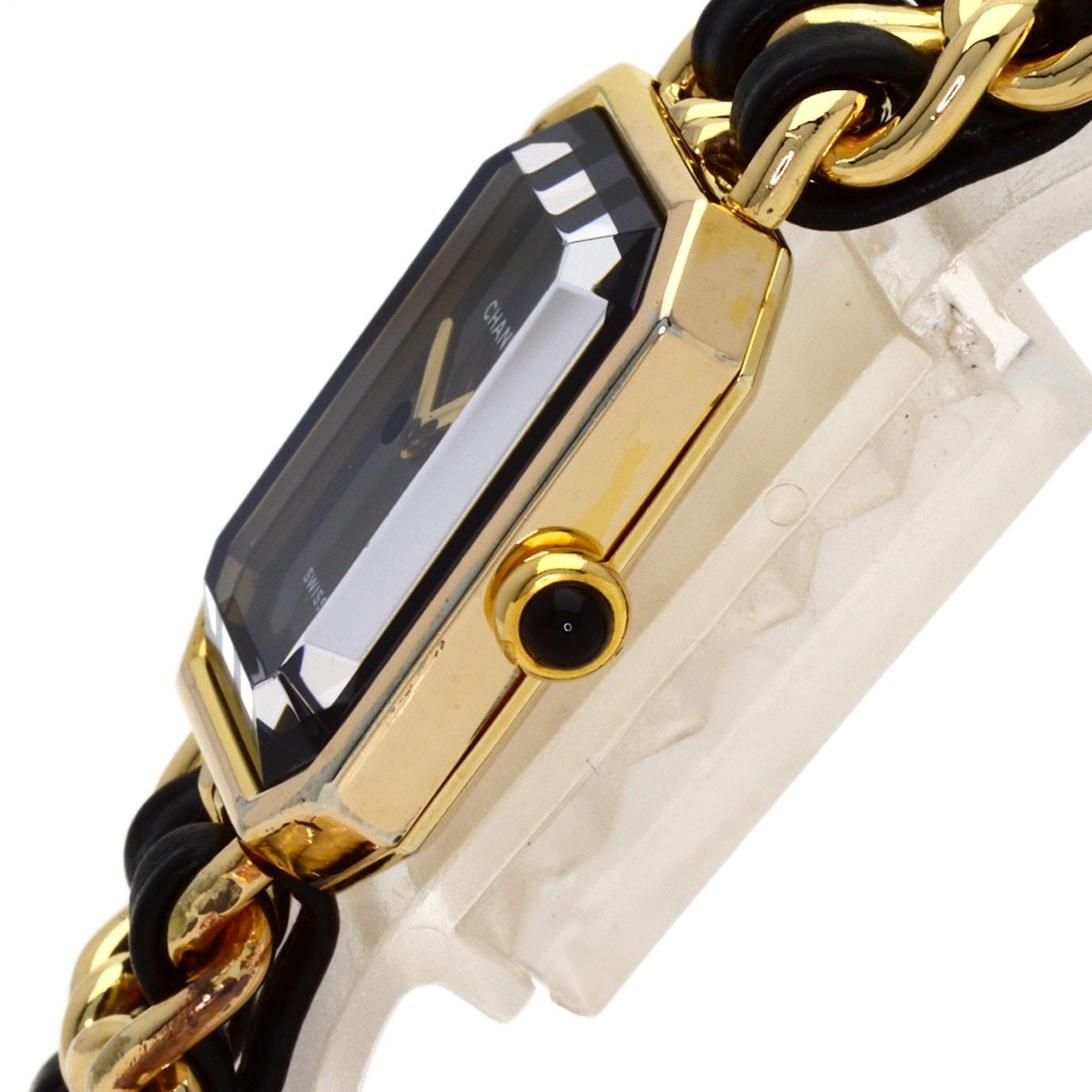 CHANEL Premiere L Watches Gold Plated/GPxLeather Ladies