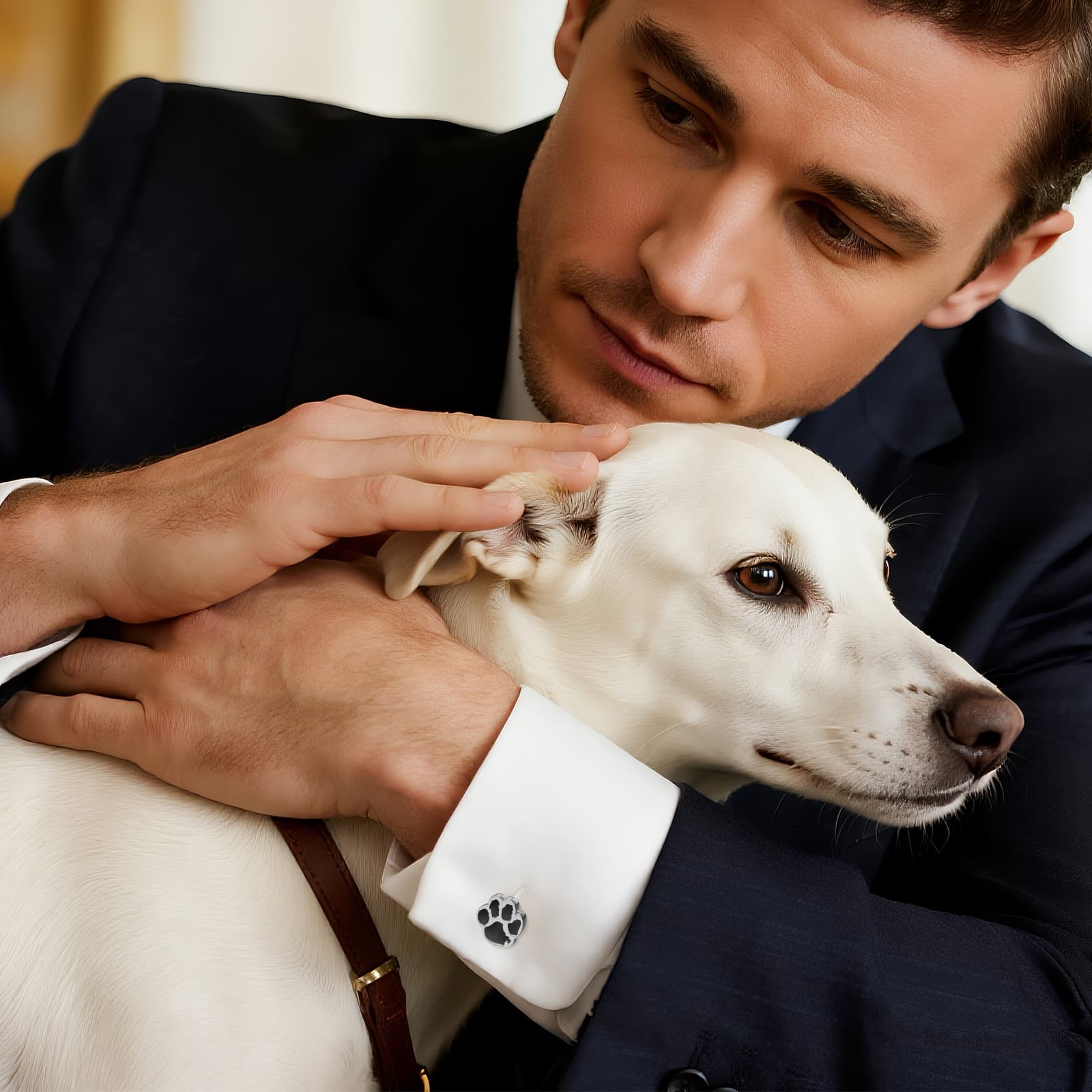 Men’s Pet Paw Print Dress Cufflinks Casual Business Accessories for Daily Wear
