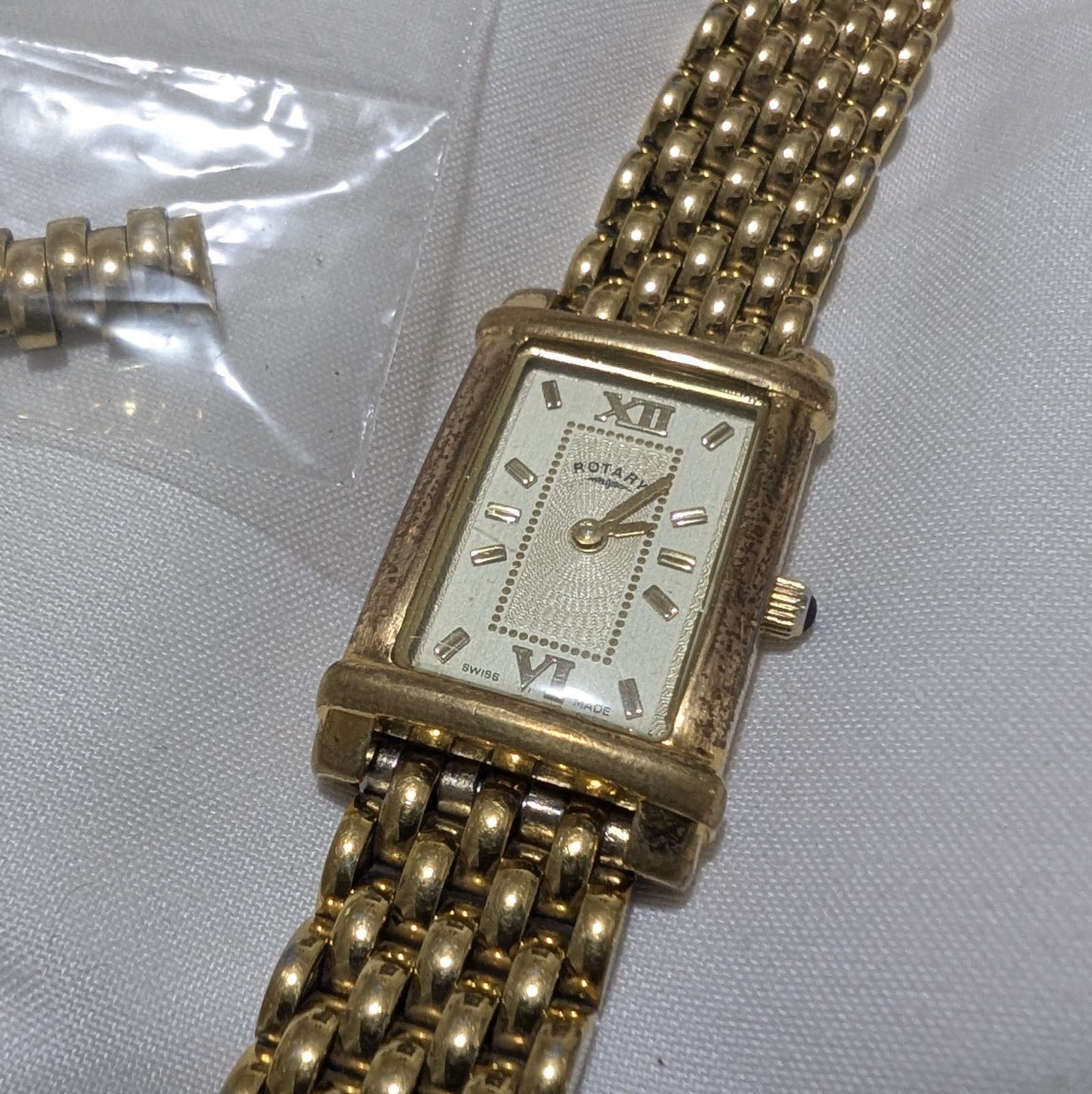 Vintage Rotary Tank Watch Women’s Metal Bracelet Quartz
