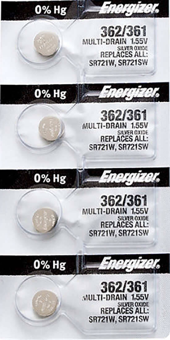4 x Energizer 362 Watch Batteries, SR721SW or 361 Battery | Shipped from Canada