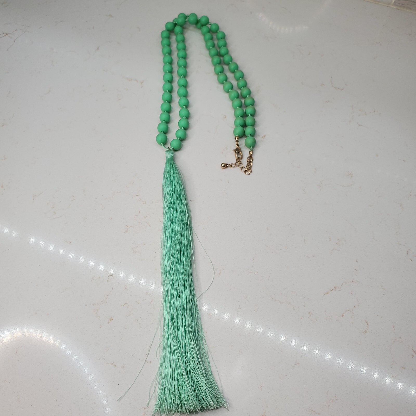 6 Beaded Tassel Necklaces – Wood & Faux Turquoise & Bone & Shell Multicolor Long