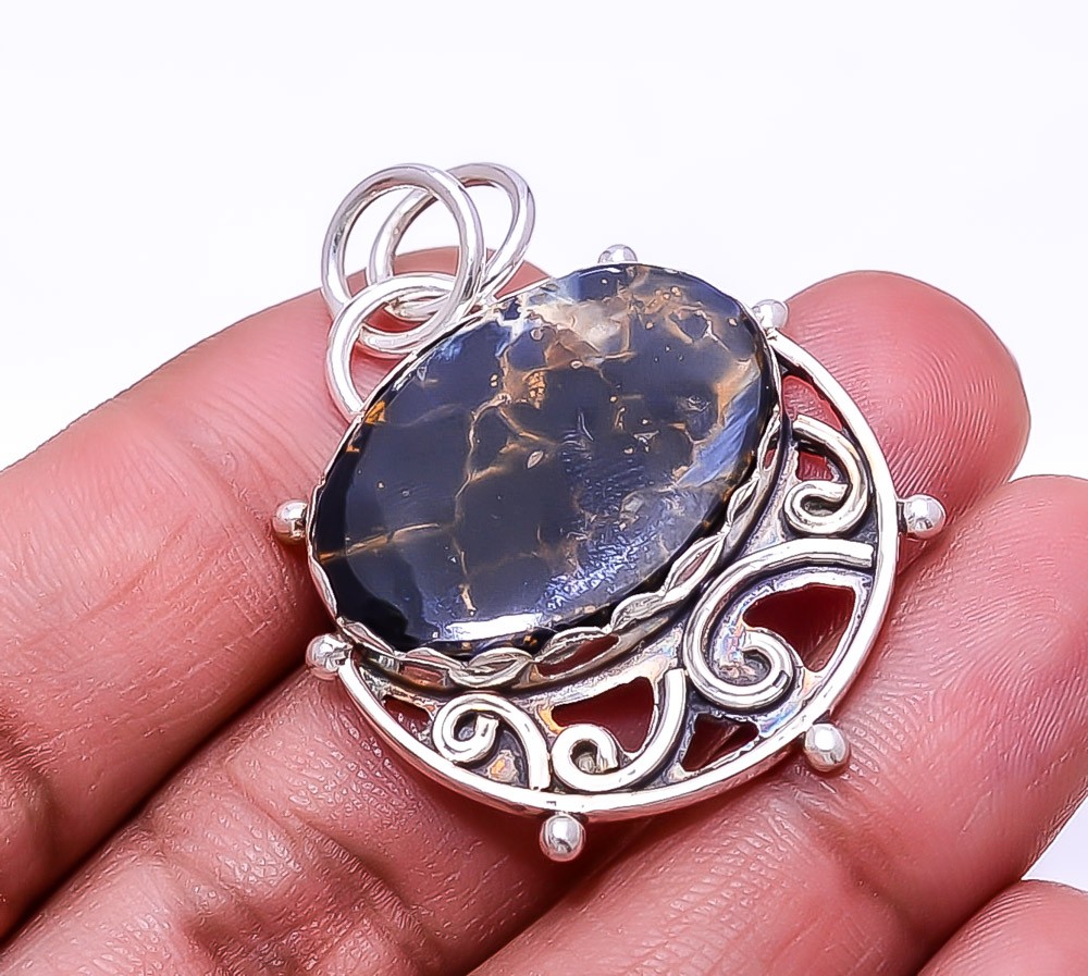 Pietersite – Namibea 925 Sterling Silver Pendant 1.64″ P4, Christmas Gift