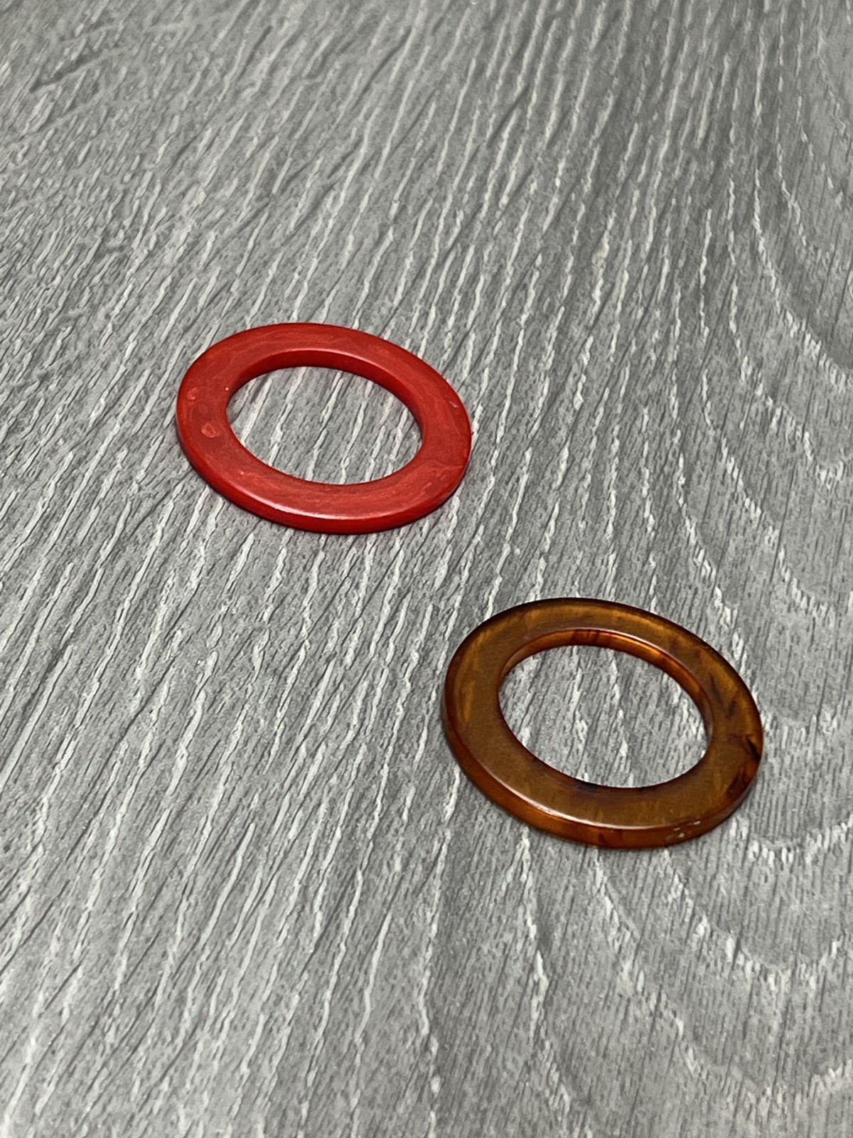 2 Pcs Plastic Resin Rings Red Tortoise Shell Scarf Rings Sewing Craft Closure
