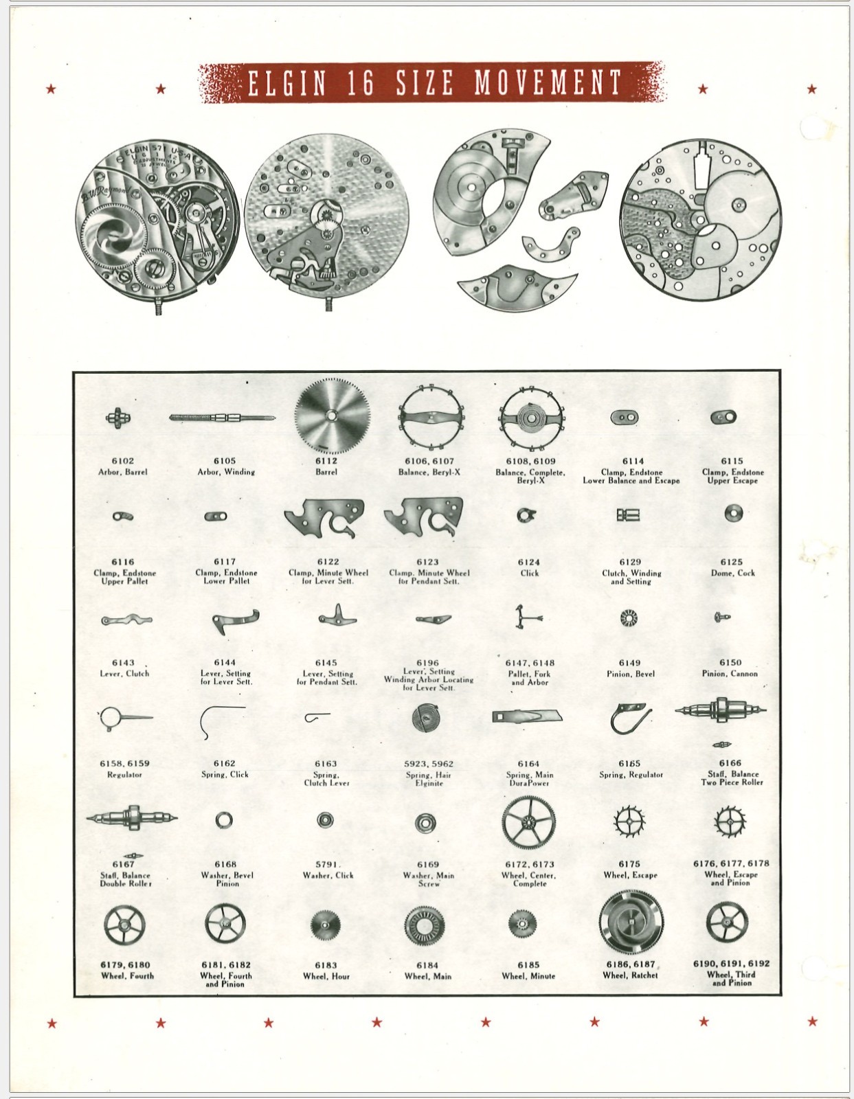 Elgin movements, technical and service guides bundle (127 guides.)