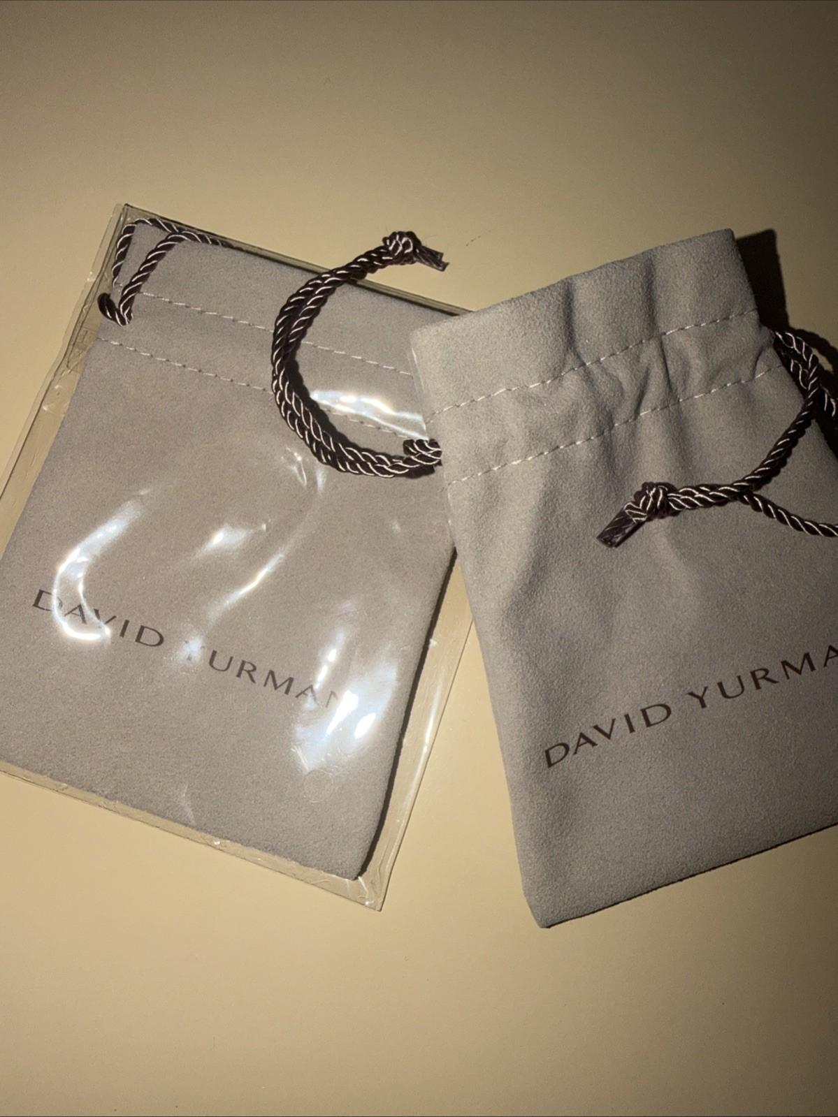 2-David Yurman Medium Drawstring Jewelry Pouch Dust Bag 4.5” x 3.5” 1 New-1 Used