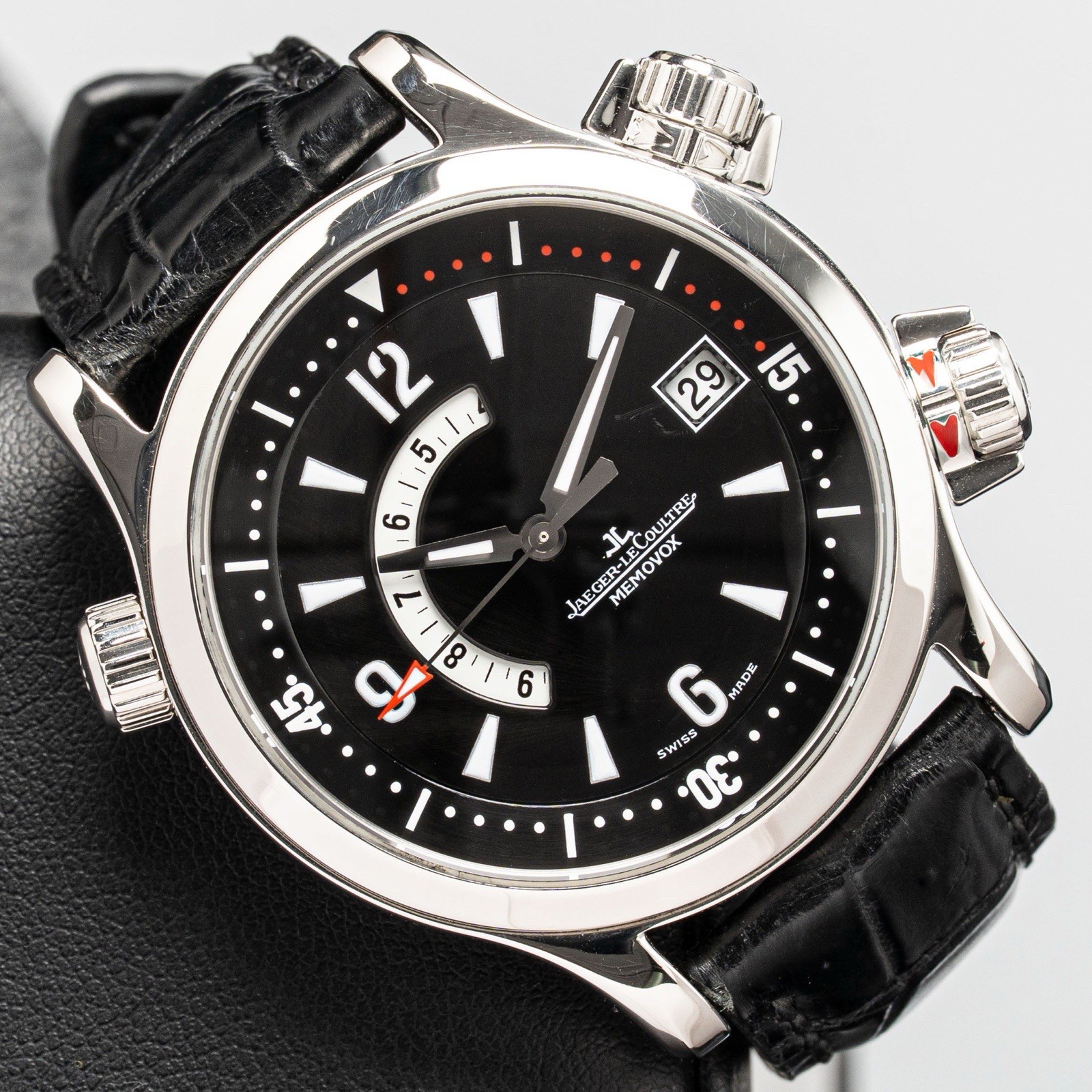 Jaeger-LeCoultre Master Compressor Memovox Alarm Steel Black 41.5mm 146.8.97/1