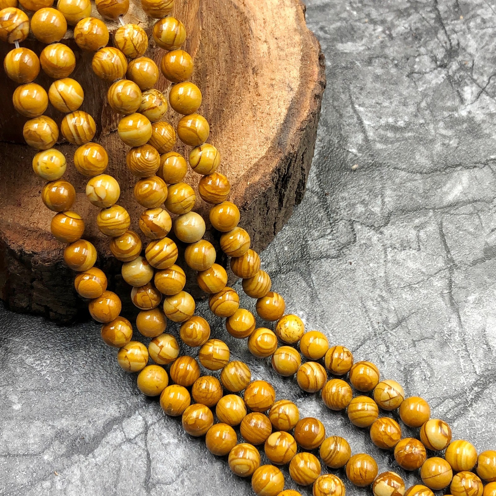 Camel Skin Jasper Smooth Round Beads Size 6mm 8mm 15.5″ Strand