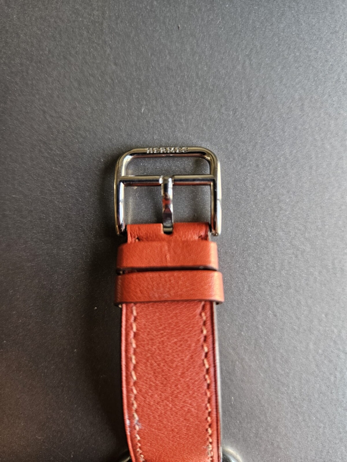 Hermes Arceau Red Horse Knight Outline “Casaque” Quartz Timepiece; Rare+Cool