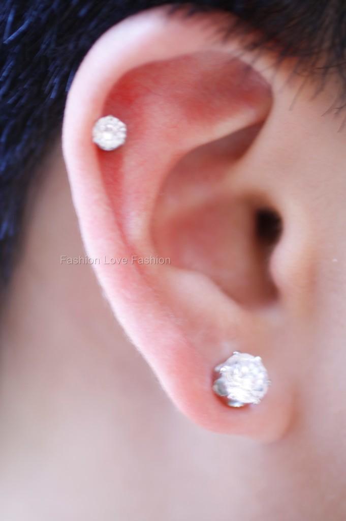 1 PAIR CZ CLEAR SQUARE OR ROUND MAGNETIC Clip-On EARRINGS STUDS FOR WOMEN & MEN