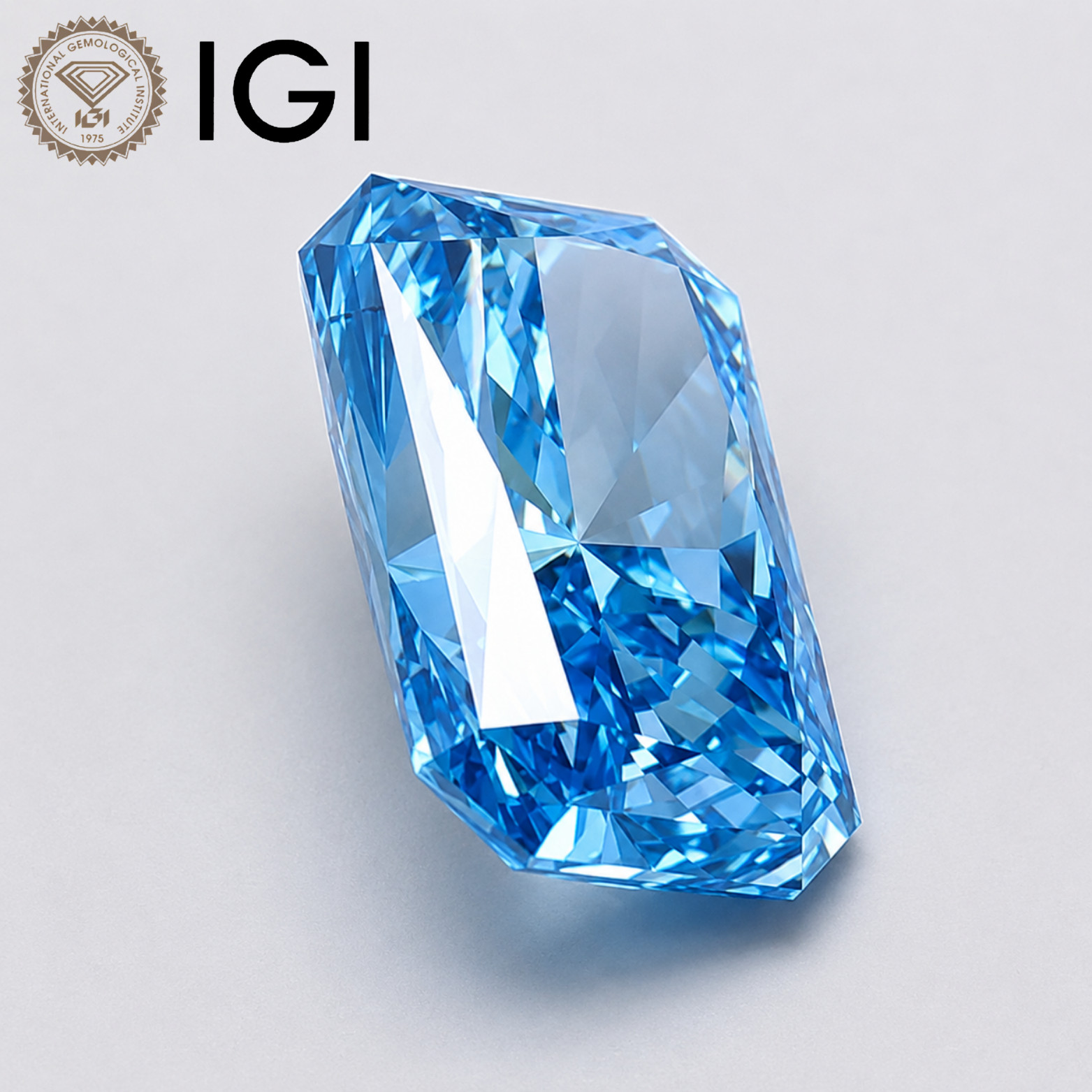 Radiant Lab Grown Diamond 1.72CT Fancy Vivid Blue VVS2 IGI Loose