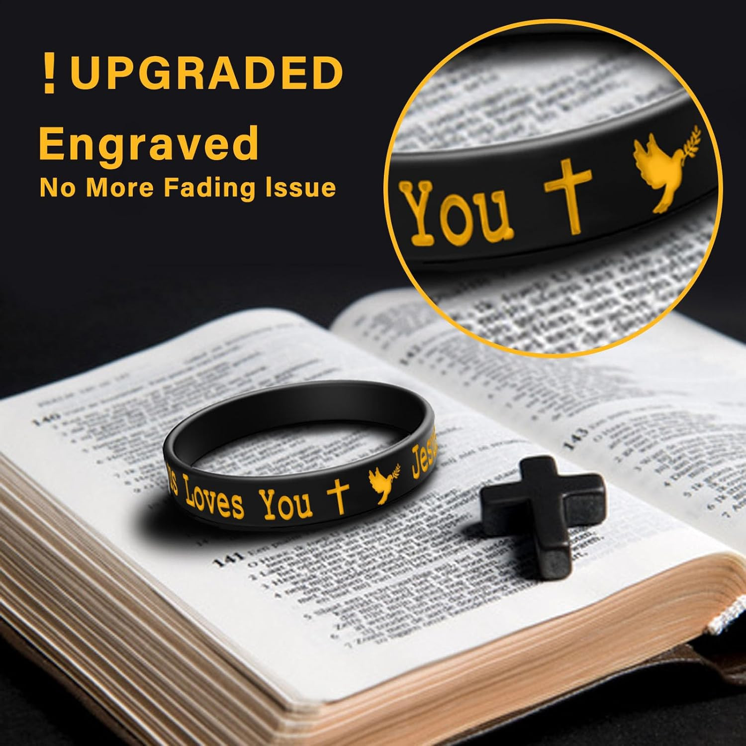 36 PCS Jesus Loves You Silicone Wristbands Colorful Rubber Bracelets Christian S