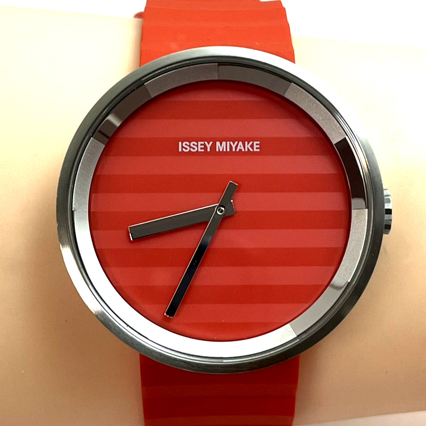 Rare SEIKO ISSEY MIYAKE Jasper Morrison Watch PLEASE Japan Orange Red w/Box#B855