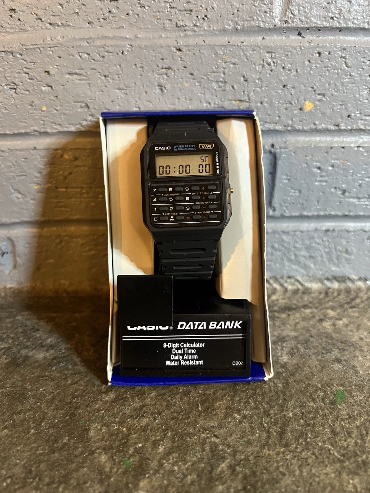NewCasio Watch 8 Digit Calculator Dual Time Daily Alarm CA-53W-1CR Data Bank