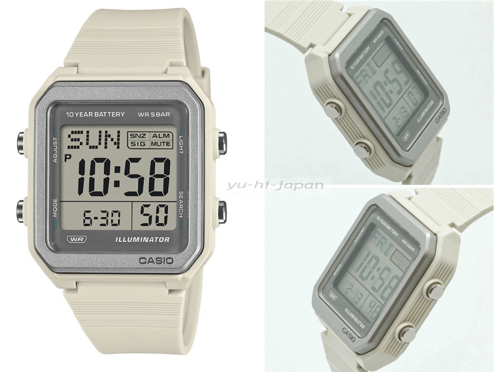 CASIO Collection STANDARD Watch W-221H-8AJF Ivory Unisex Japan First Shipping