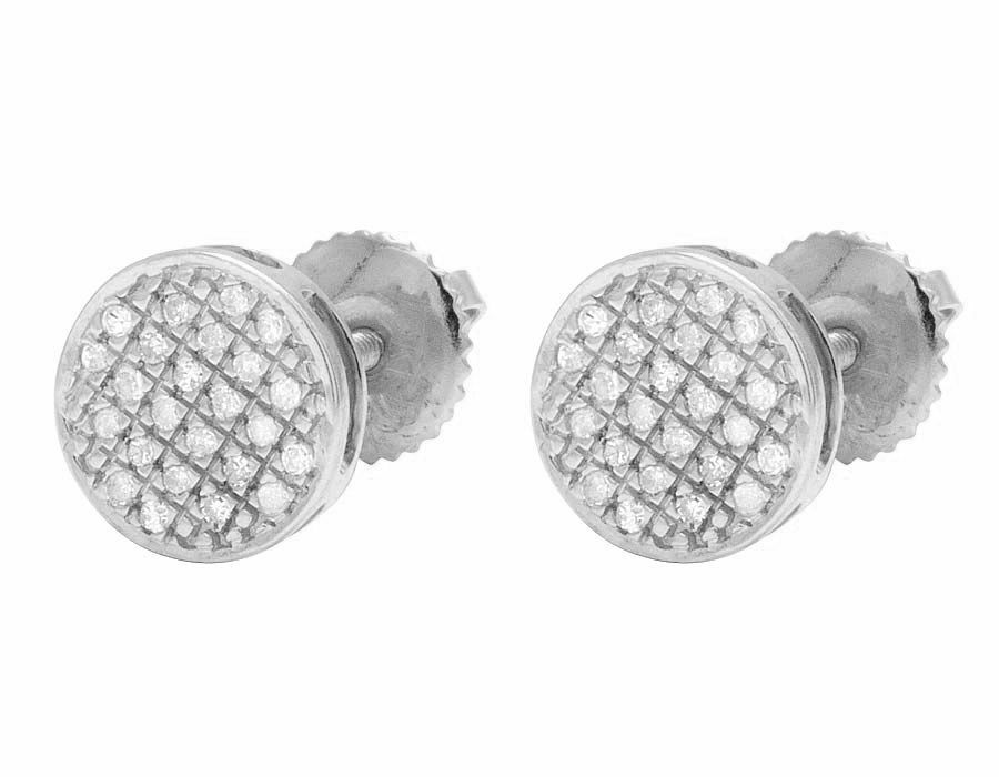 1.3ct Lab-Created Moissanite Circular Disc Cluster Stud Earrings Gold Plated