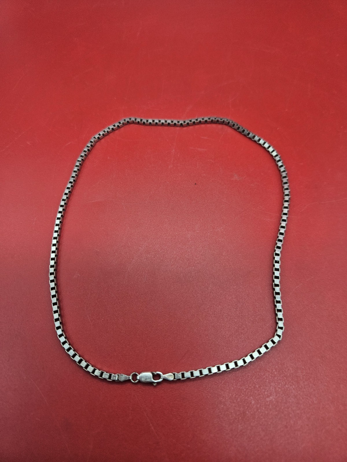 MR Sterling Silver Venetian Box Link Chain Necklace 18 inch