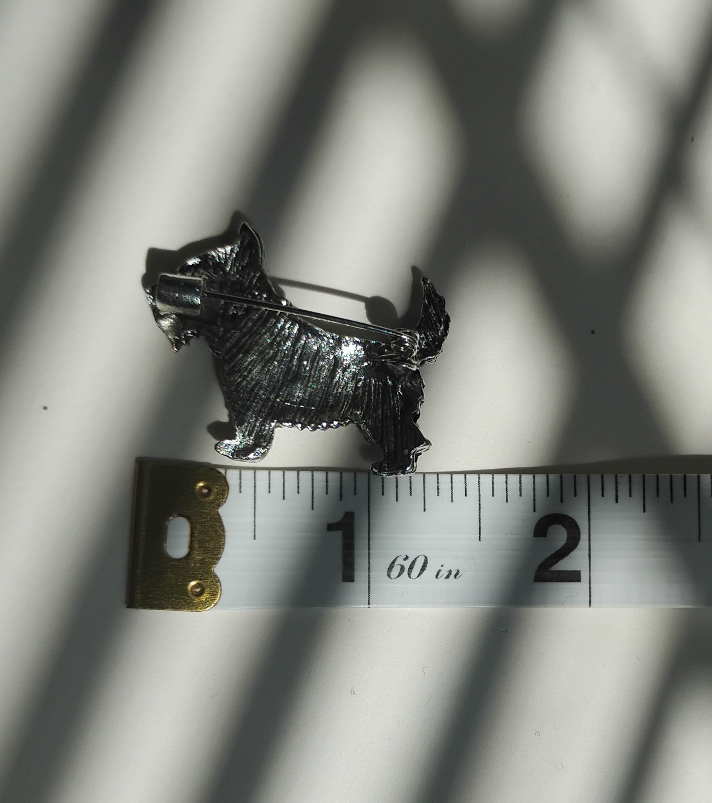 Cute Blue Scottish Terrier Brooch | Adorable Sparkling Rinestone Dog Jewelry Pin