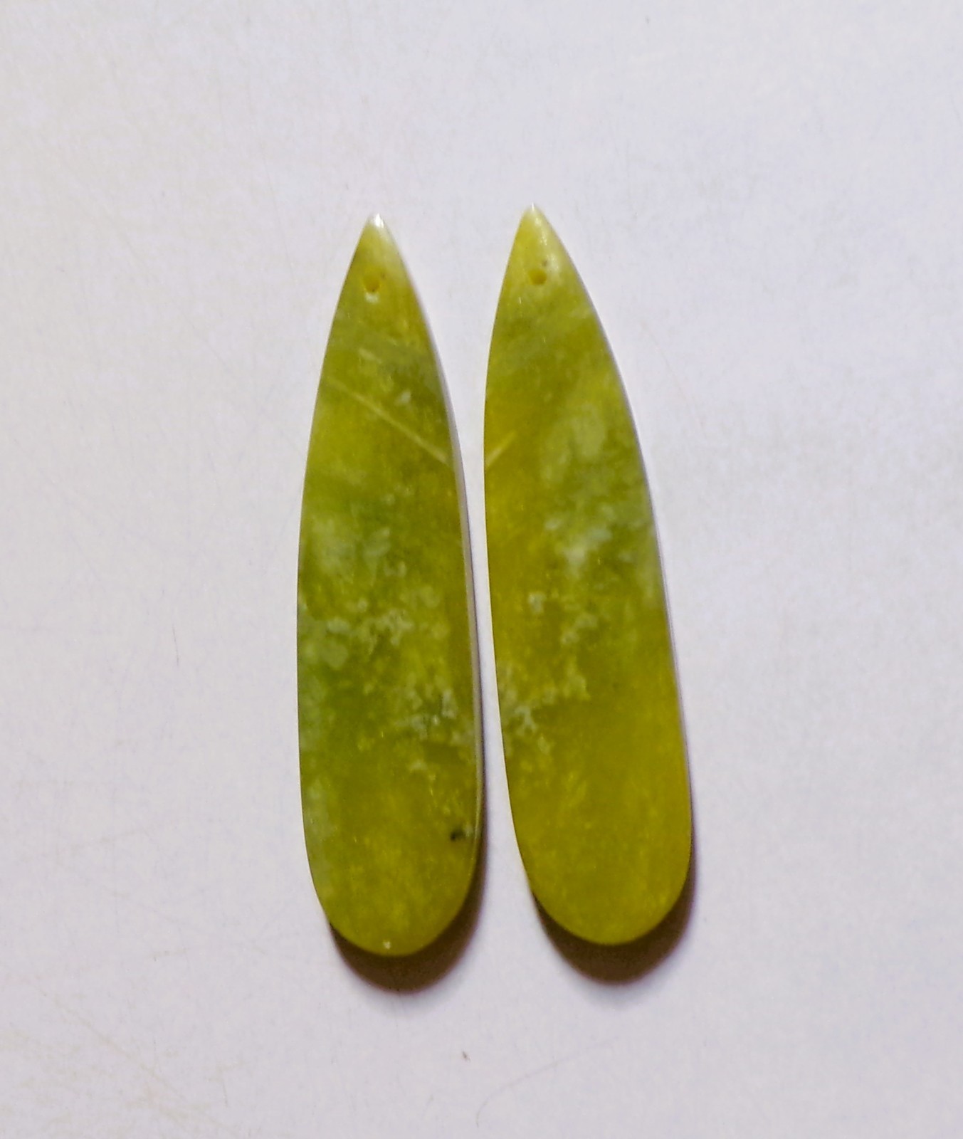 49.70 Cts Natural Green Jade Drilled Cabochon Match Pair Gemstone 51X12.3MM 41
