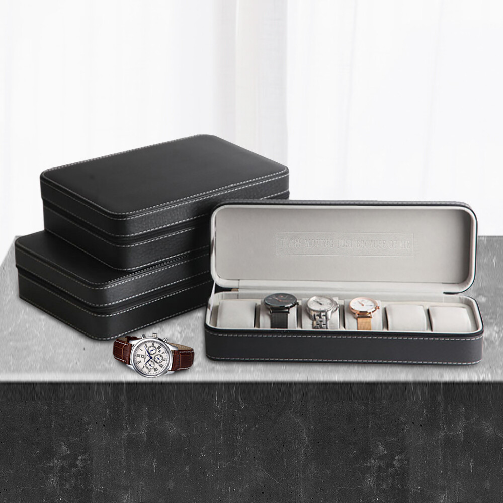 New Multiple Sizes Watch Display Case Storage Box Case | Leather Rounded Corner
