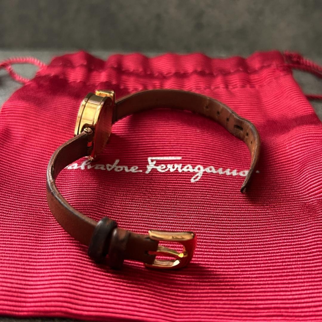 Salvatore Ferragamo Gancini Women’s Watch Pink Gold Shell Dial Used with Box