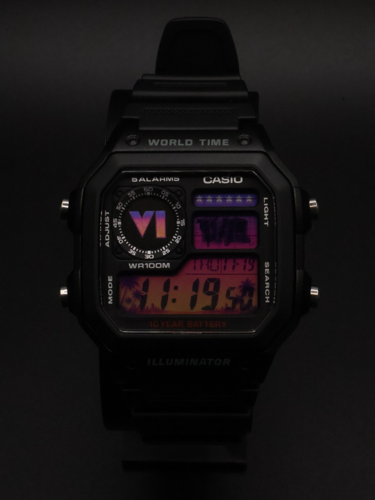 “Wasted” | Custom GTA VI Gradient Casio Royale | AE-1200WH | ☀️🌴 | Watch MOD