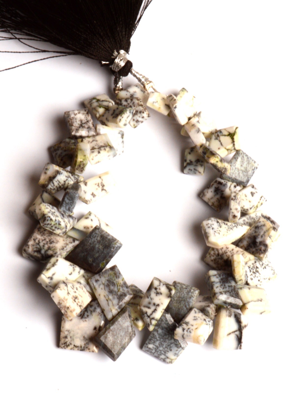 Natural Gem Dendritic Agate 9 to 13 mm Size Cut Stone Shape Beads 7″ Strand