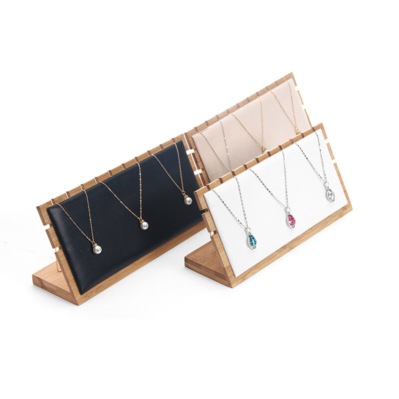 Bamboo Necklace Pendant Jewelry Display Holder Rack Organizer Storage Case
