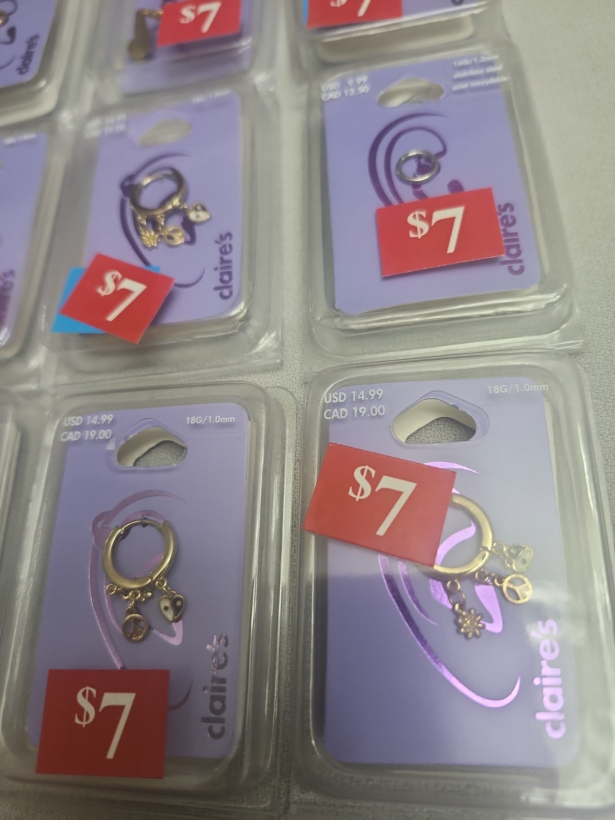 Claire’s Ear Jewelry Bulk Lot 18 Pieces