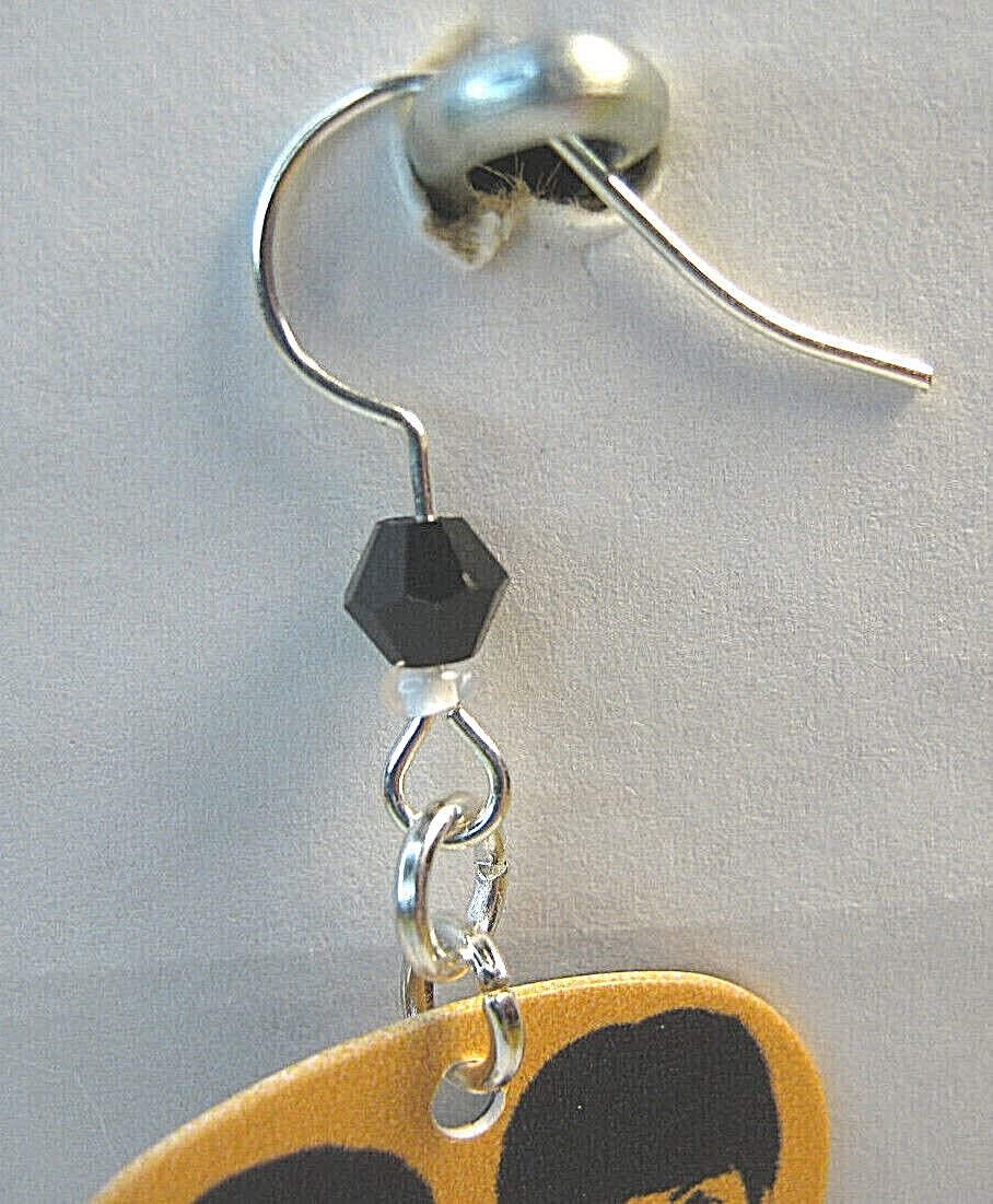 The Beatles “A Hard Day’s Night” Rock N’ Roll Beaded Guitar Pick Earrings