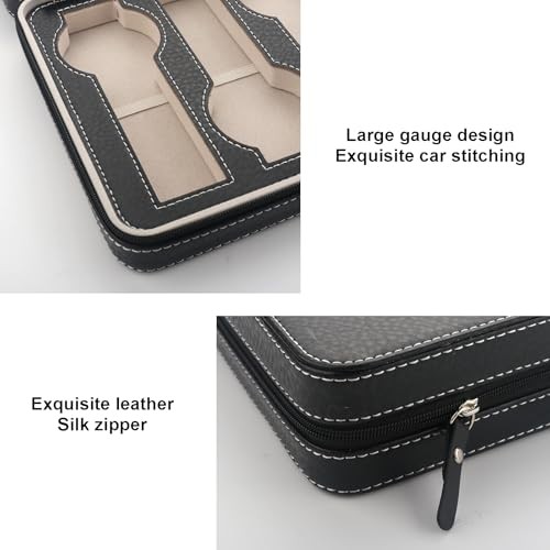 8 Slot Watch Box Faux Leather Storage Valet Premium Watch Storage Display Black