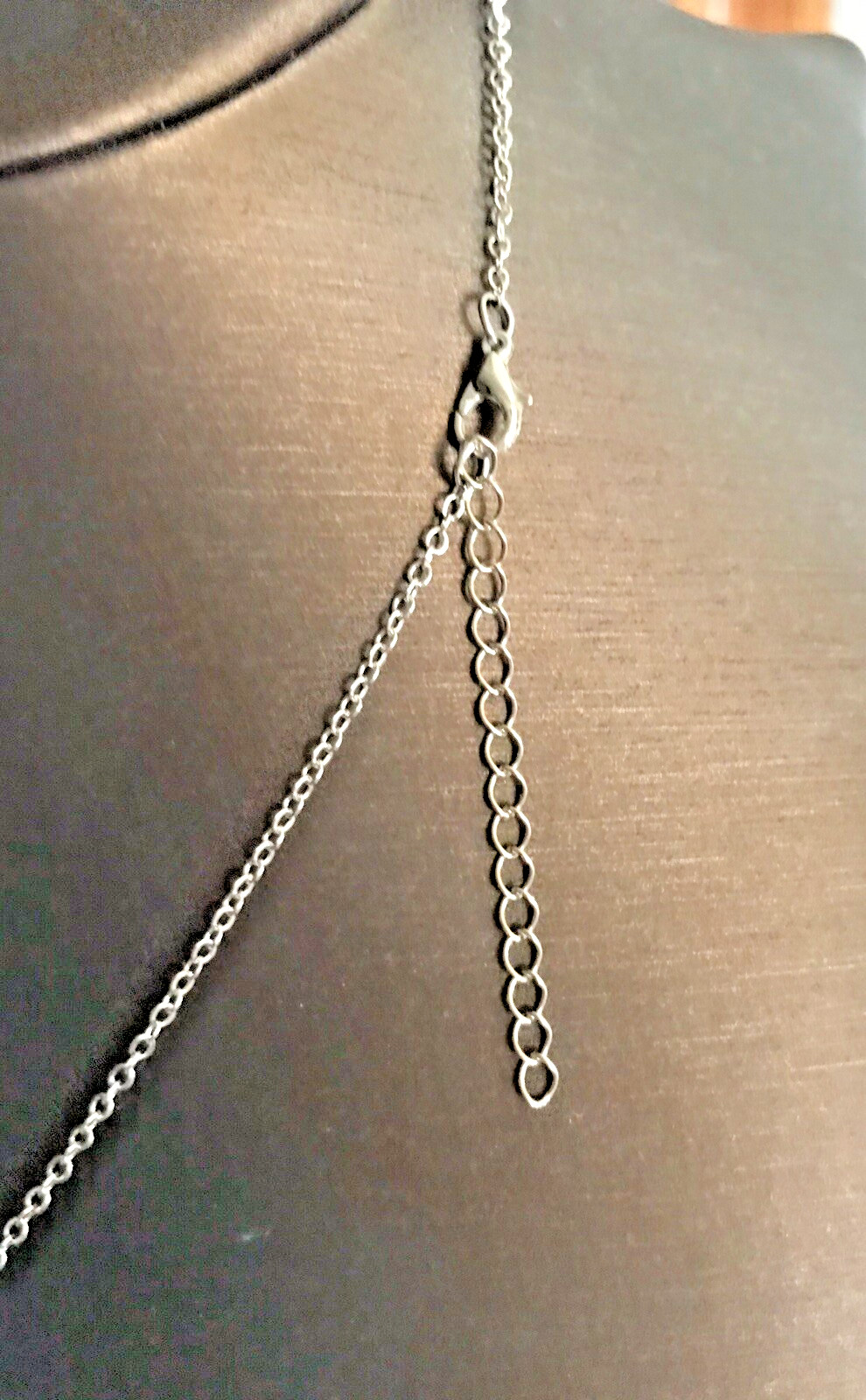 NEW SILVER TONE “MOM” WITH PEARL 7/8″ PENDANT 18″ + EXTENSION CHAIN NECKLACE