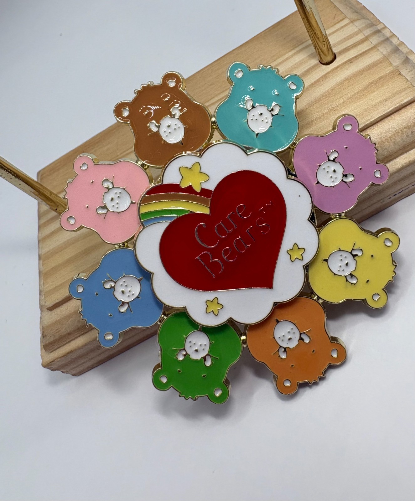 Care Bears Enamel Brooch – Heart Bears – NEW