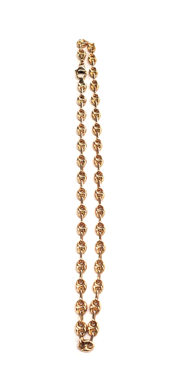14K Yellow Gold 16-1/4″ Puffed Anchor/Mariner Chain -14.1 grams