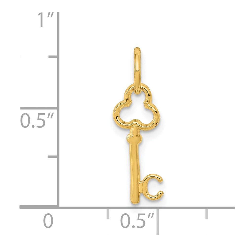 14K Yellow Gold Key Letter C Initial Charm Pendant; Length 15.53 mm; Wt. 0.27 g