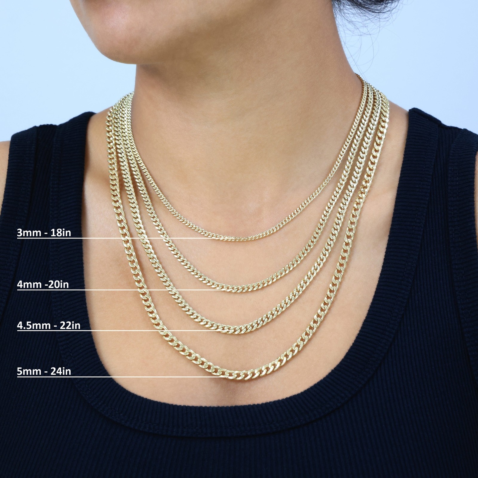 14K Yellow Gold 3mm-12.5mm Real Miami Cuban Link Necklace Chain Bracelet, 7″-30″