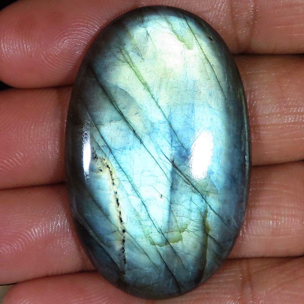 89.60 Ct 100% Natural Labradorite Oval Cabochon Loose Gemstone 31x49x6 mm DG15