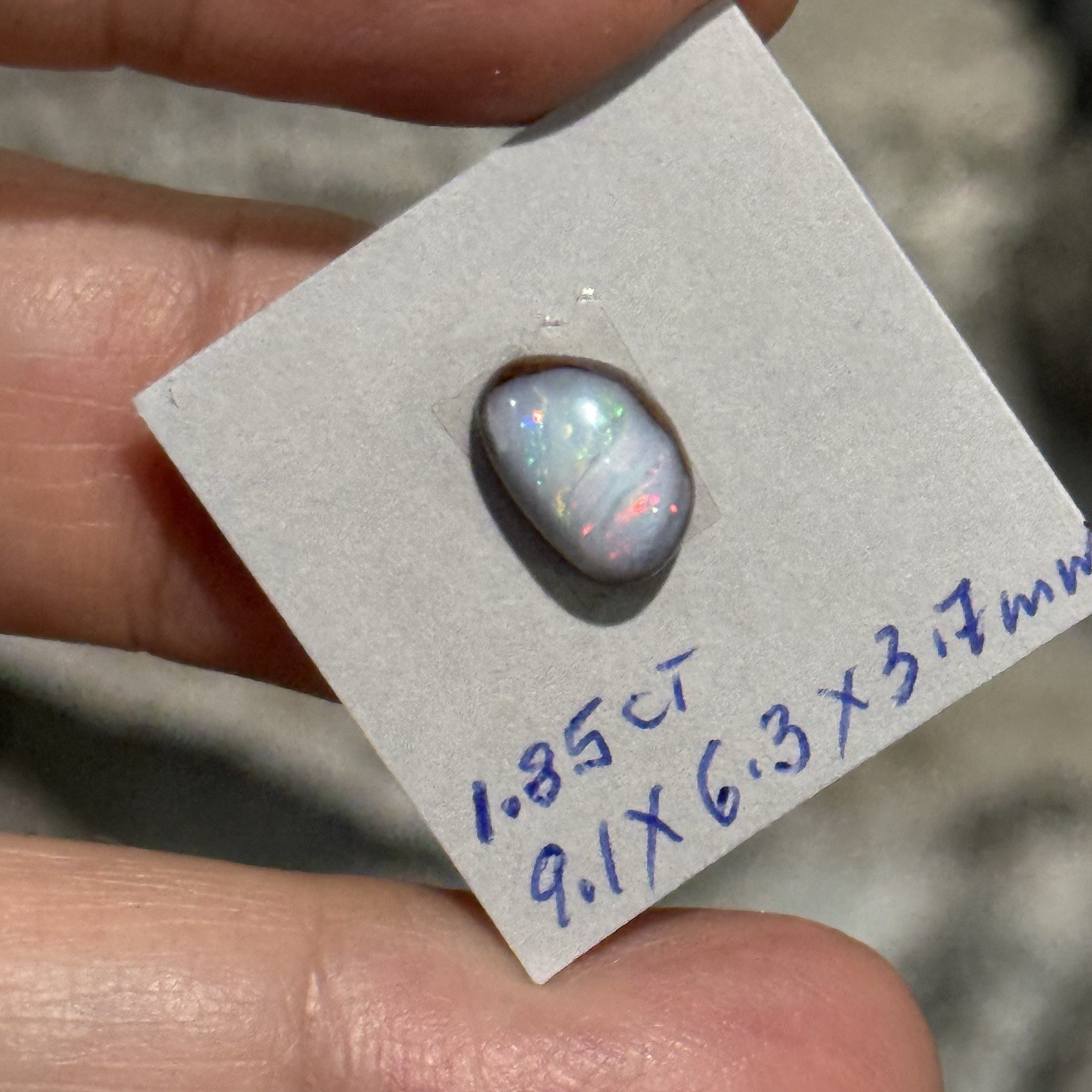 1.85ct 9.1×6.3×3.7mm Colorful Australian Boulder Opal Oval Cabochon Ring Gem