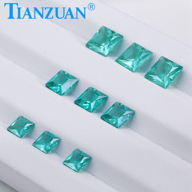 Square Shape Princess Cut YAG Paraiba Color Yttrium Aluminum Garnet Loose gems