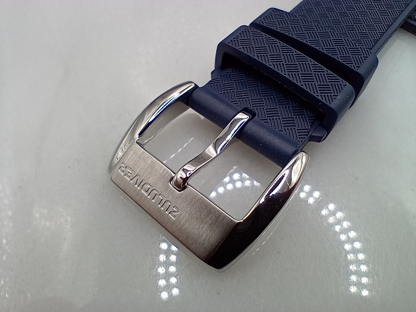 New 20mm Watchgecko Zuludiver HNBR Rubber Watch Strap Blue Quick Release 6B218