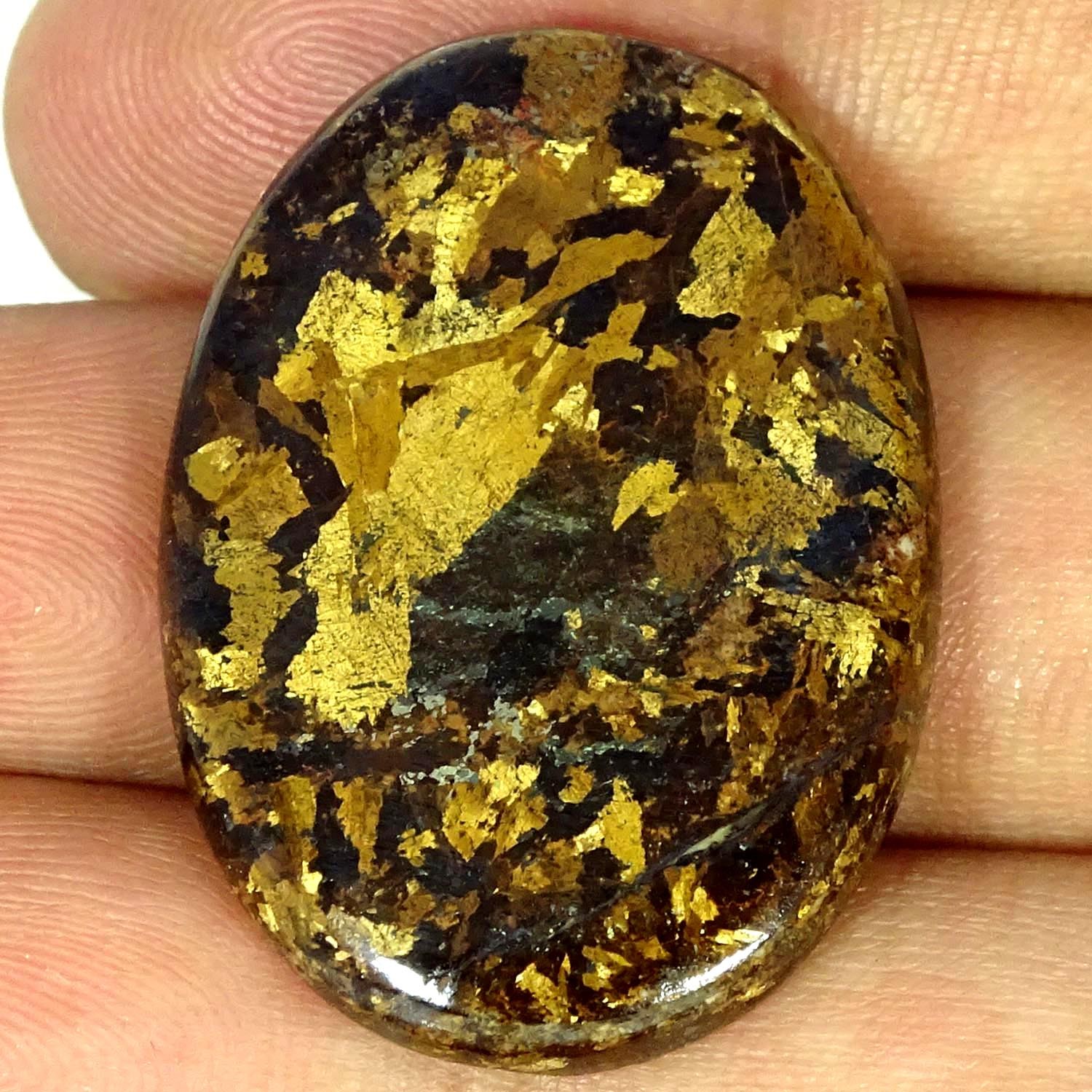43.50Cts. 100% Natural Nice Brown Jade Oval Cabochon Gemstone 24X34X4MM