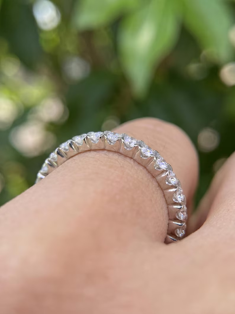 Stunning 2.20 Ct Certified White Diamond Band Ring, Great Shine & Luster
