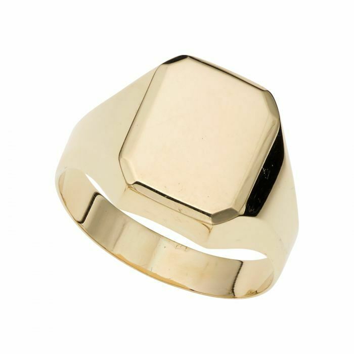 Size 7 Polished Rectangular Signet Ring 14K Yellow Gold 2.4gr