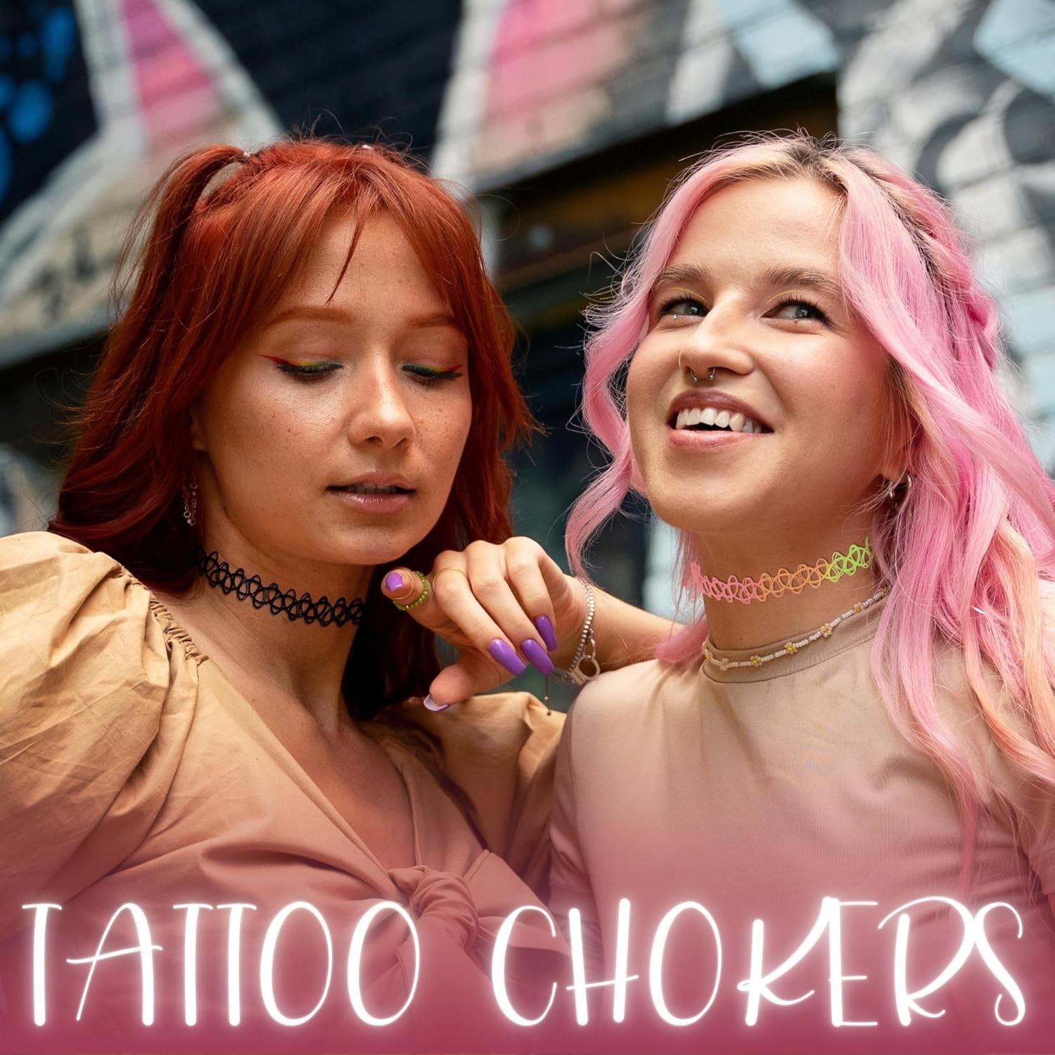 Tattoo Choker Necklace – 90s Accessories 2000s Jewelry Y2K