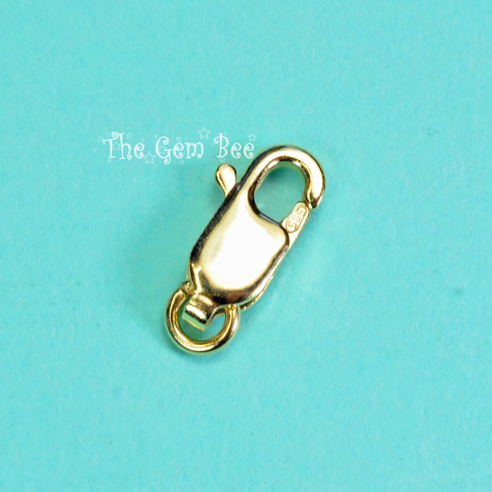 5MMx10.3mm 14k Solid Yellow Gold Lobster Clasp With Open Jump Ring