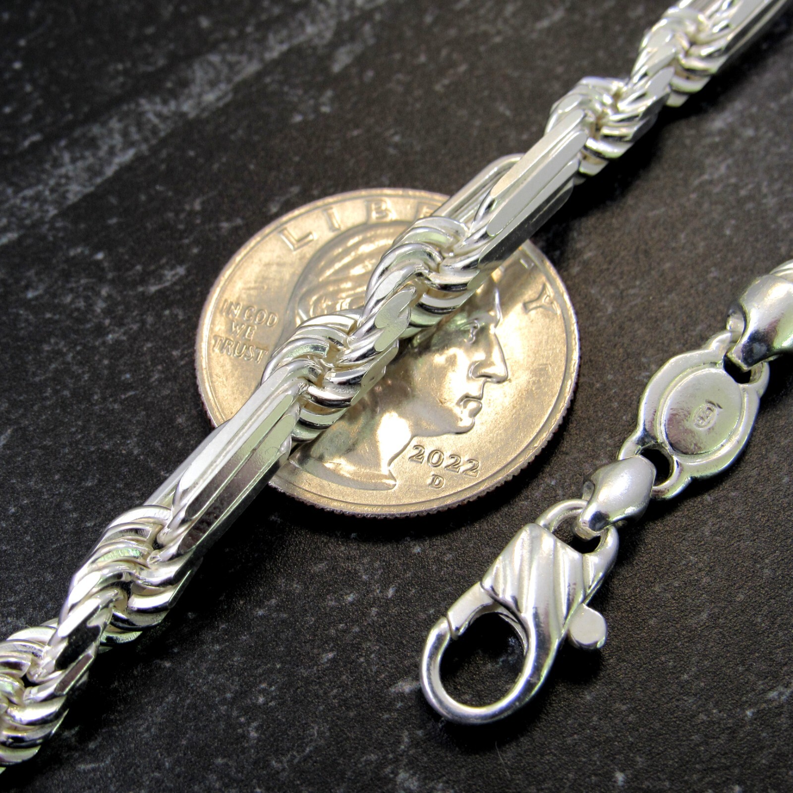 Solid 925 Sterling Silver Men’s Italian Figarope Chain Milano Necklace Bracelet