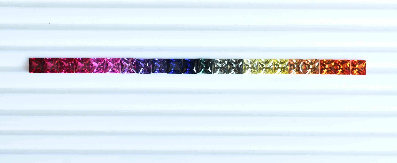 5×5 mm Natural Rainbow Sapphire Princess Cut 22 pcs Stunning Loose Gemstone