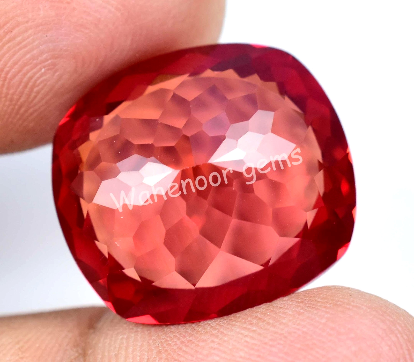 Natural Sapphire 40.55 Ct Red Orange Certified Cushion Stunning Loose Gemstone