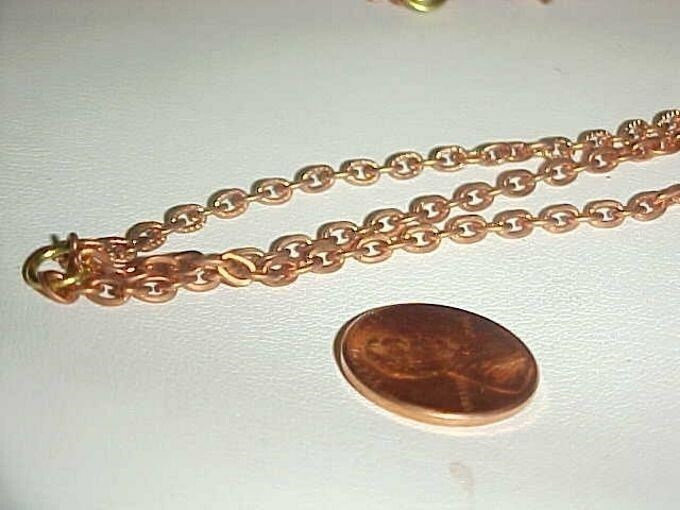 12 VINTAGE AGED COPPER COATED STEEL 3 CHAIN 6″ JUMP RING SECTIONS N65