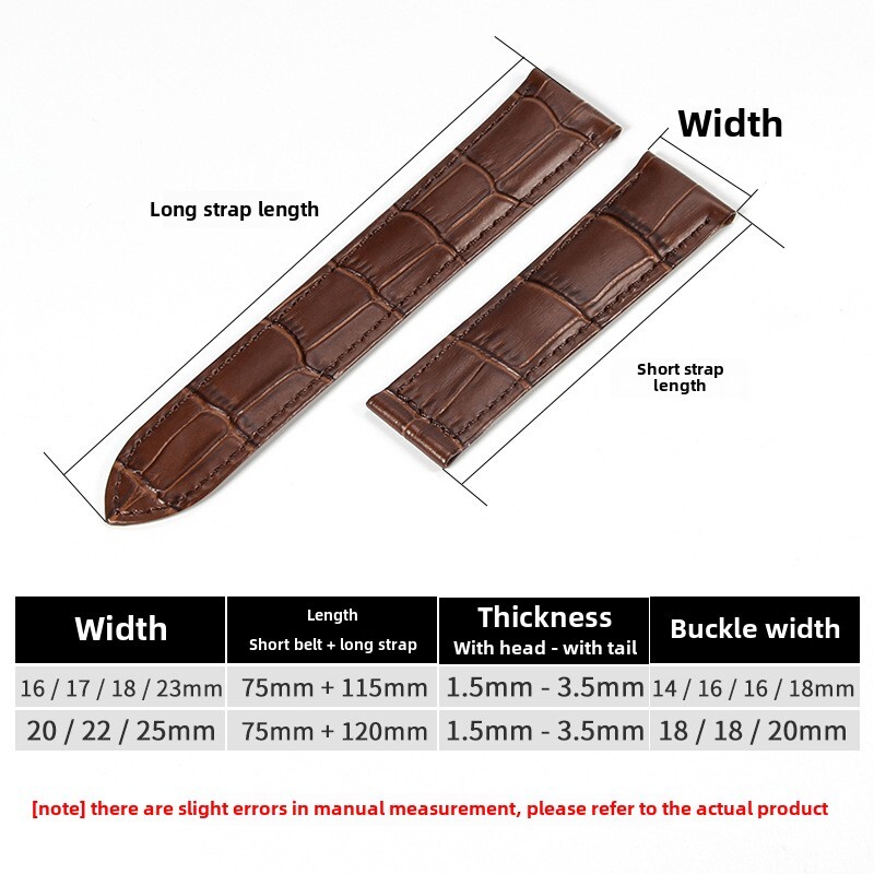 Single Ended Genuine Leather Watch Band Strap for Ctier 16 17 18 20 22 23 25mm