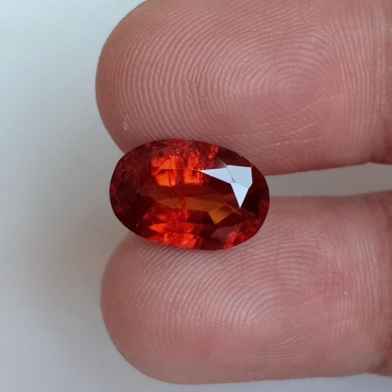 REAL Mozambique Hessonite Garnet Oval Earth Mine Gem January Birthstone 5.20 Ct
